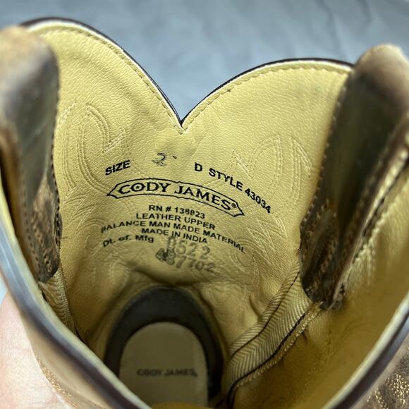 Cody James Western Boots Boys Size 2 Style 43034 Brown Leather Upper Cowboy - Picture 8 of 10